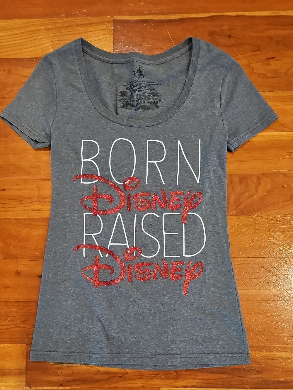 Disney Gray Graphic Tee with Black Castle Print